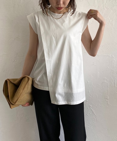 CAPRICIEUX LE'MAGE（カプリシューレマージュ）の「〈新色追加 /モカ〉段違いレイヤードTシャツ（Tシャツ/カットソー・レディース・ホワイト/チャコールグレー/ブラック/モカ・FREE）」の21枚目の写真