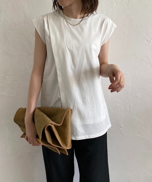 CAPRICIEUX LE'MAGE（カプリシューレマージュ）の「〈新色追加 /モカ〉段違いレイヤードTシャツ（Tシャツ/カットソー・レディース・ホワイト/チャコールグレー/ブラック/モカ・FREE）」の22枚目の写真