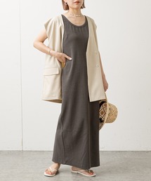 テレコノースリーブワンピース