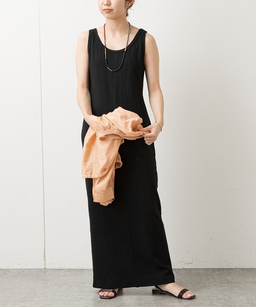 Omekashi（オメカシ）の「テレコノースリーブワンピース（ワンピース・レディース・チャコールグレー/ブラック・38/36）」の8枚目の写真