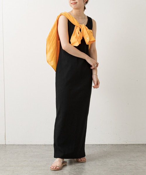 Omekashi（オメカシ）の「テレコノースリーブワンピース（ワンピース・レディース・チャコールグレー/ブラック・38/36）」の12枚目の写真