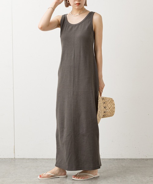 Omekashi（オメカシ）の「テレコノースリーブワンピース（ワンピース・レディース・チャコールグレー/ブラック・38/36）」の18枚目の写真