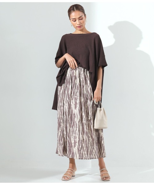 Alluge(アルージュ)の「ブラープリントスカート(スカート・レディース・ベージュ/モカ・FREE)」の7枚目の写真