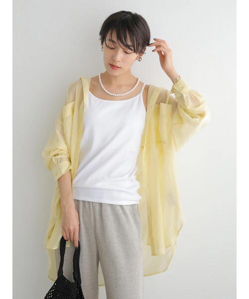 AMERICAN HOLIC（アメリカンホリック）の「シアーゆるシャツチュニック（シャツ/ブラウス・レディース・ライトグレー/ストライプ/モカ/ミント/イエロー/チェック・L/M）」の9枚目の写真