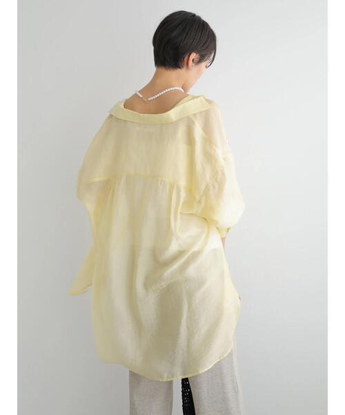 AMERICAN HOLIC（アメリカンホリック）の「シアーゆるシャツチュニック（シャツ/ブラウス・レディース・ライトグレー/ストライプ/モカ/ミント/イエロー/チェック・L/M）」の15枚目の写真