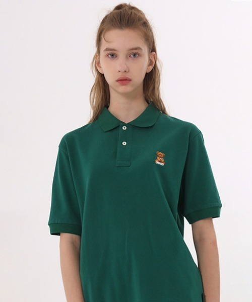 ODD STUDIO(オッドスタジオ)の「【ODD STUDIO】UNION BEAR PK POLO / オッドスタジオ ユニオン ベアー ピケ ポロシャツ(ポロシャツ・レディース・ホワイト/ブラック/グリーン/ライトベージュ・MEDIUM/LARGE)」の8枚目の写真