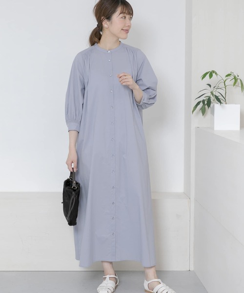 URBAN RESEARCH Sonny Label(アーバンリサーチサニーレーベル)の「ボタンアップボリュームスリーブワンピース(ワンピース・レディース・ブルー/オフホワイト/ブラック・FREE)」の3枚目の写真