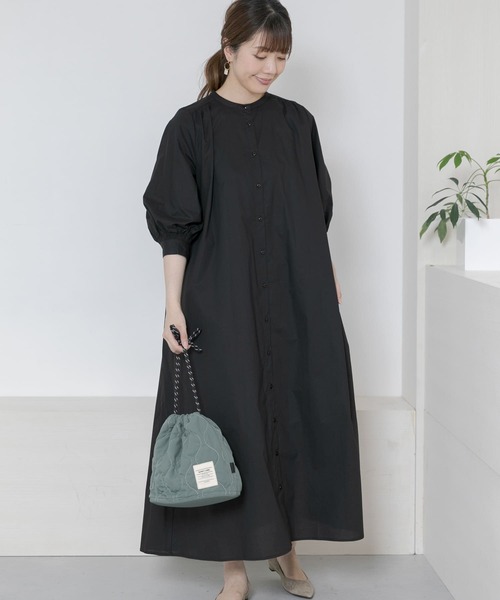 URBAN RESEARCH Sonny Label(アーバンリサーチサニーレーベル)の「ボタンアップボリュームスリーブワンピース(ワンピース・レディース・ブルー/オフホワイト/ブラック・FREE)」の2枚目の写真