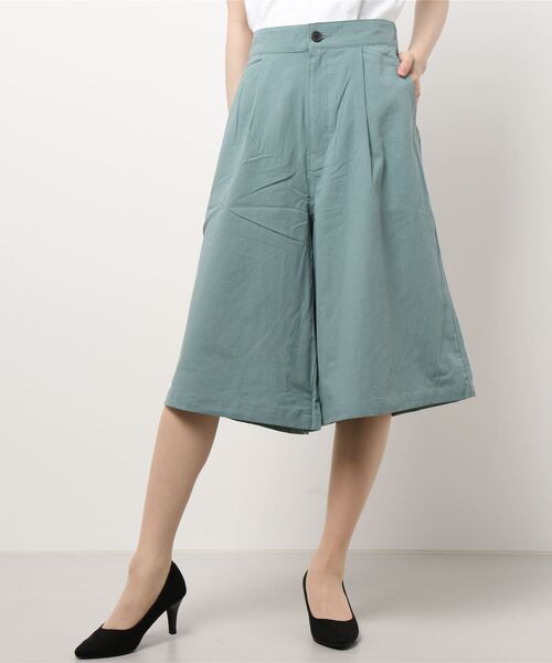 Samansa Mos2（サマンサ モスモス）の「半端丈ワイドパンツ（その他パンツ・レディース・キナリ/ダークブラウン/オレンジ/ミント/グレー・ﾌﾘ-）」の4枚目の写真