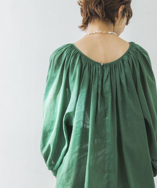 URBAN RESEARCH（アーバンリサーチ）の「ラミーコットンペザントブラウス（Tシャツ/カットソー・レディース・グリーン/オフホワイト/パープル・FREE）」の15枚目の写真