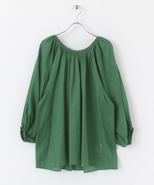 URBAN RESEARCH（アーバンリサーチ）の「ラミーコットンペザントブラウス（Tシャツ/カットソー・レディース・グリーン/オフホワイト/パープル・FREE）」の12枚目の写真