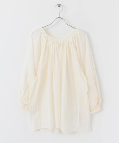 URBAN RESEARCH（アーバンリサーチ）の「ラミーコットンペザントブラウス（Tシャツ/カットソー・レディース・グリーン/オフホワイト/パープル・FREE）」の6枚目の写真