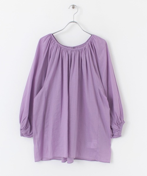 URBAN RESEARCH（アーバンリサーチ）の「ラミーコットンペザントブラウス（Tシャツ/カットソー・レディース・グリーン/オフホワイト/パープル・FREE）」の17枚目の写真