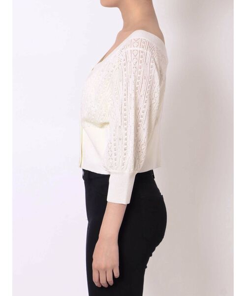 dazzlin（ダズリン）の「ポップコーンクロシェ2WAYトップス（カーディガン/ボレロ・レディース・オフホワイト/ベージュ・FREE）」の5枚目の写真