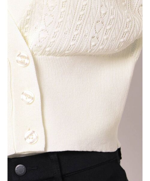 dazzlin（ダズリン）の「ポップコーンクロシェ2WAYトップス（カーディガン/ボレロ・レディース・オフホワイト/ベージュ・FREE）」の9枚目の写真