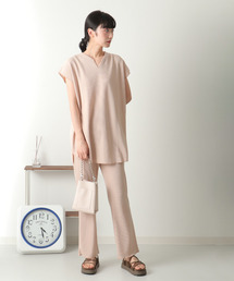 ワッフルキーネックセットアップ＋ポーチ3点セット