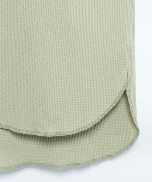 VENCEEXCHANGE(ヴァンスエクスチェンジ)の「ワッフルキーネックセットアップ+ポーチ3点セット(Tシャツ/カットソー・レディース・ベージュ/ミント/オフホワイト・M)」の6枚目の写真