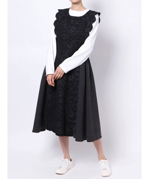 merry jenny（メリージェニー）の「スカラップコンビワンピース（ワンピース・レディース・ライトブルー/ブラック/アイボリー・FREE）」の22枚目の写真