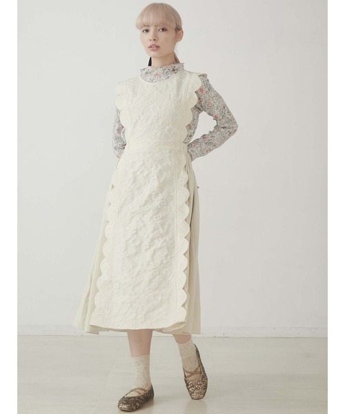 merry jenny（メリージェニー）の「スカラップコンビワンピース（ワンピース・レディース・ライトブルー/ブラック/アイボリー・FREE）」の9枚目の写真