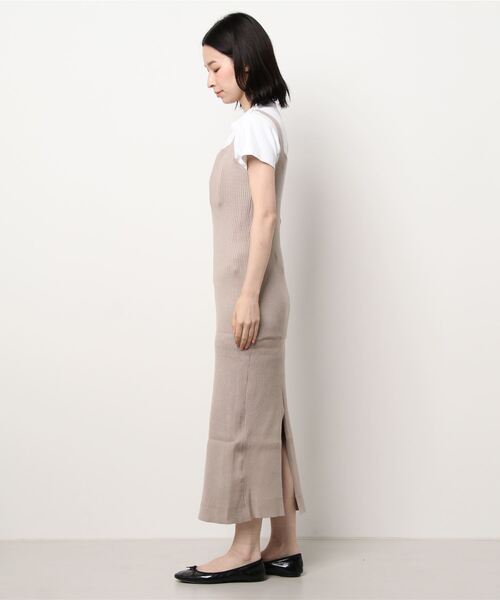 KOBE LETTUCE（コウベレタス）の「スクエアネックリブニットワンピース（ワンピース・レディース・ブラック/ベージュ/ブラウン・FREE）」の16枚目の写真