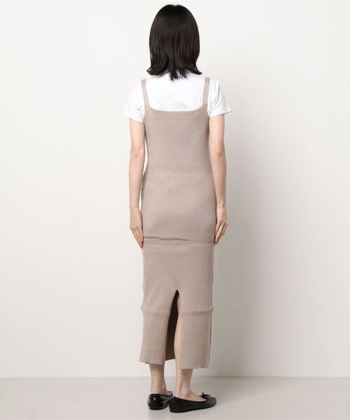 KOBE LETTUCE（コウベレタス）の「スクエアネックリブニットワンピース（ワンピース・レディース・ブラック/ベージュ/ブラウン・FREE）」の15枚目の写真