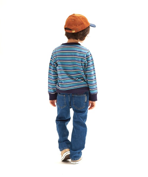 RUGGEDWORKS（ラゲッドワークス）の「先染めレトロボーダートレーナー（スウェット・キッズ・ネイビー/オレンジ・130/90/100/120/140/110/150）」の9枚目の写真