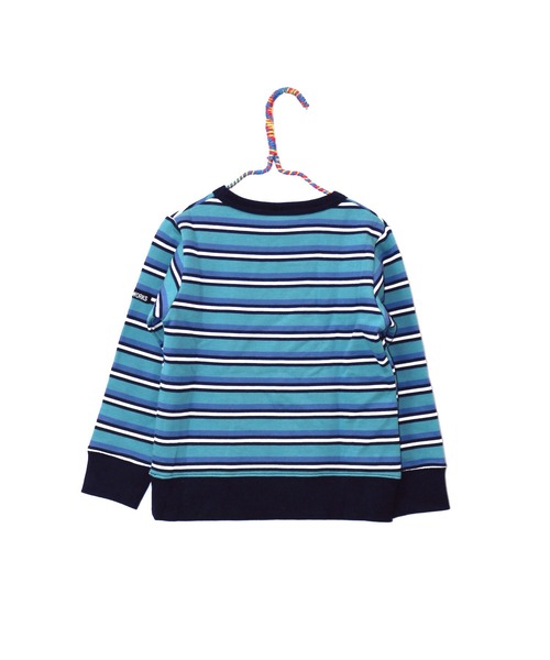 RUGGEDWORKS（ラゲッドワークス）の「先染めレトロボーダートレーナー（スウェット・キッズ・ネイビー/オレンジ・130/90/100/120/140/110/150）」の3枚目の写真