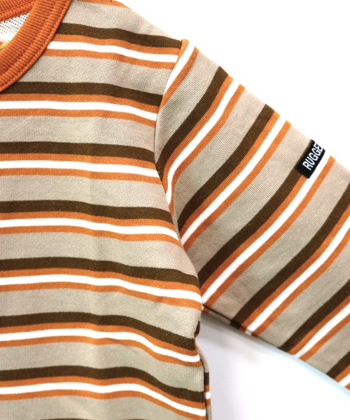 RUGGEDWORKS（ラゲッドワークス）の「先染めレトロボーダートレーナー（スウェット・キッズ・ネイビー/オレンジ・130/90/100/120/140/110/150）」の7枚目の写真