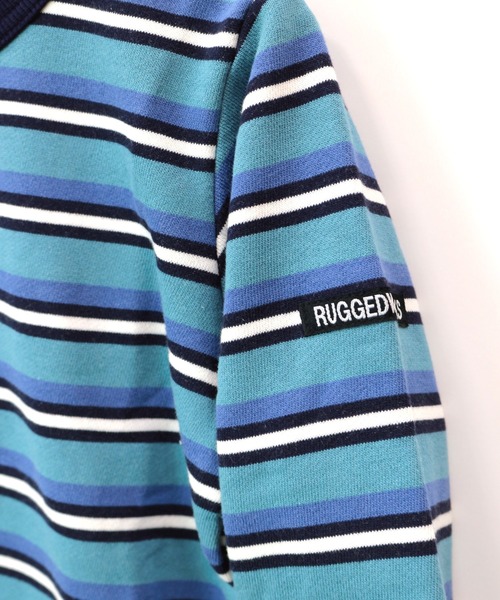 RUGGEDWORKS（ラゲッドワークス）の「先染めレトロボーダートレーナー（スウェット・キッズ・ネイビー/オレンジ・130/90/100/120/140/110/150）」の5枚目の写真