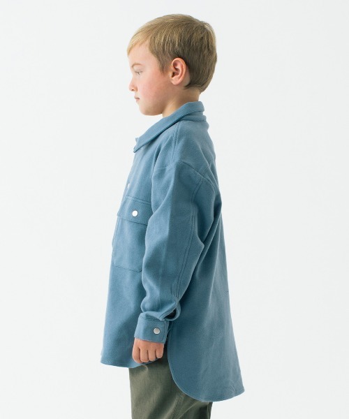 Smoothy(スムージー)の「Smoothy Big Shirts Jacket / スムージー ビッグシャツジャケット(ブルゾン・キッズ・サックスブルー/カーキ/パープル・M/L/XL)」の8枚目の写真