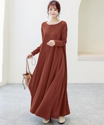 ワンピース ロングワンピース マキシ丈ワンピース 冬 秋 レディース 長袖 マキシ丈 ロング ゆったり 大きいサイズ 大きめ 10代 20代 30代 40代 50代