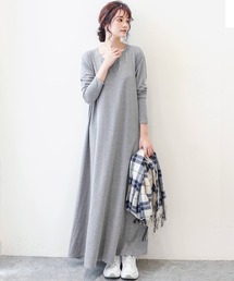 ワンピース ロングワンピース マキシ丈ワンピース 冬 秋 レディース 長袖 マキシ丈 ロング ゆったり 大きいサイズ 大きめ 10代 20代 30代 40代 50代