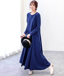 ワンピース ロングワンピース マキシ丈ワンピース 冬 秋 レディース 長袖 マキシ丈 ロング ゆったり 大きいサイズ 大きめ 10代 20代 30代 40代 50代