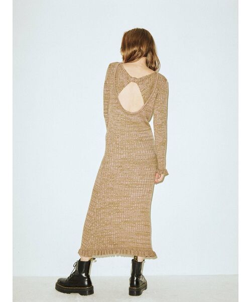 jouetie（ジュエティ）の「【WEB限定】バックツイストニットワンピース（ワンピース・レディース・ブラック/パープル/グリーン・MEDIUM）」の18枚目の写真