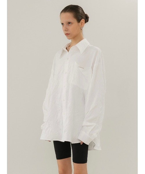 ANOTHERYOUTH(アナザーユース)の「【ANOTHERYOUTH/アナザーユース】crinkle shirts/クリンクルシャツ(シャツ/ブラウス・メンズ・ホワイト/イエロー・ONE SIZE)」の6枚目の写真