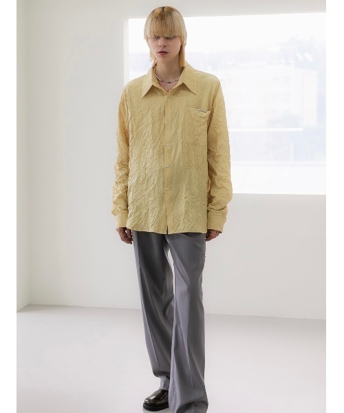 ANOTHERYOUTH(アナザーユース)の「【ANOTHERYOUTH/アナザーユース】crinkle shirts/クリンクルシャツ(シャツ/ブラウス・メンズ・ホワイト/イエロー・ONE SIZE)」の15枚目の写真
