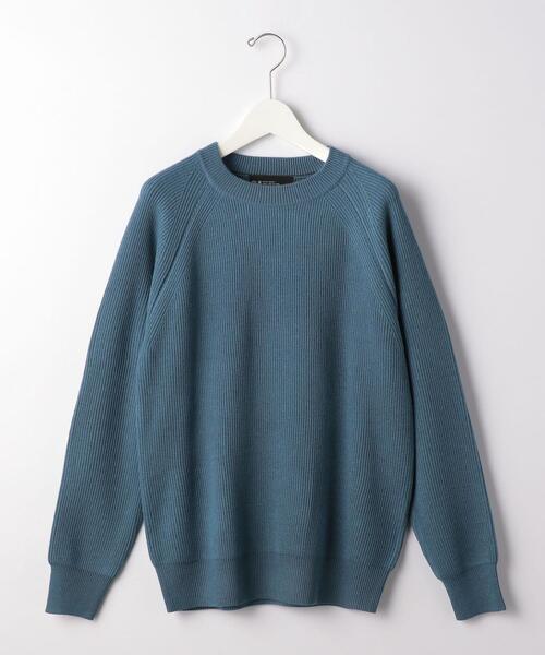 グリーンレーベルリラクシング UNITED ARROWS Green Label Relaxing ニット セーター 総柄 ラグラン 長袖 アクリル×毛 S 紺 売れ筋商品|||レディース green label relaxing グリーンレーベルリラクシング UNITED