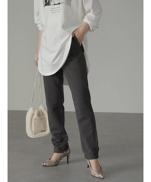 AMERICAN HOLIC（アメリカンホリック）の「裾スリットスウェットパンツ（スウェットパンツ・レディース・チャコールグレー/アイボリー・S/M）」の6枚目の写真