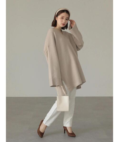 AMERICAN HOLIC（アメリカンホリック）の「裾スリットスウェットパンツ（スウェットパンツ・レディース・チャコールグレー/アイボリー・S/M）」の8枚目の写真