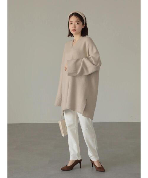 AMERICAN HOLIC（アメリカンホリック）の「裾スリットスウェットパンツ（スウェットパンツ・レディース・チャコールグレー/アイボリー・S/M）」の9枚目の写真