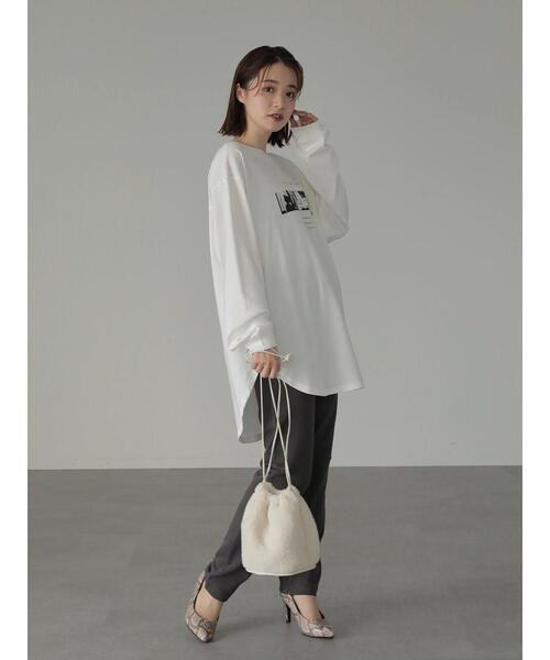 AMERICAN HOLIC（アメリカンホリック）の「裾スリットスウェットパンツ（スウェットパンツ・レディース・チャコールグレー/アイボリー・S/M）」の16枚目の写真