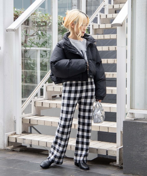 DuKKah（デュカ）の「Dukkah/【低身長向け】スタンド中綿ブルゾン（ダウンジャケット/コート・レディース・アイボリー/ブラック・X-SMALL）」の9枚目の写真