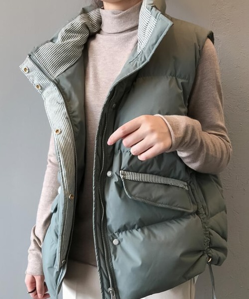 Girly Doll（ガーリードール）の「ベスト（ダウンベスト・レディース・グリーン/アイボリー/ブラック・M/L）」の6枚目の写真