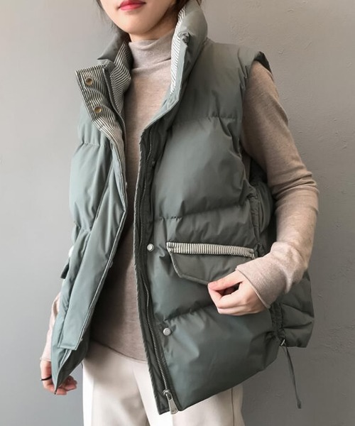 Girly Doll（ガーリードール）の「ベスト（ダウンベスト・レディース・グリーン/アイボリー/ブラック・M/L）」の5枚目の写真