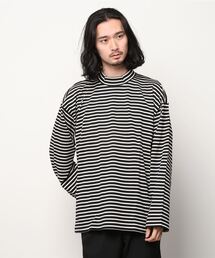PORT BY ARK | PORT BY ARK / ポートバイアーク：Mock neck Border LS T-shirt：PO10-T006[COR](Tシャツ/カットソー)