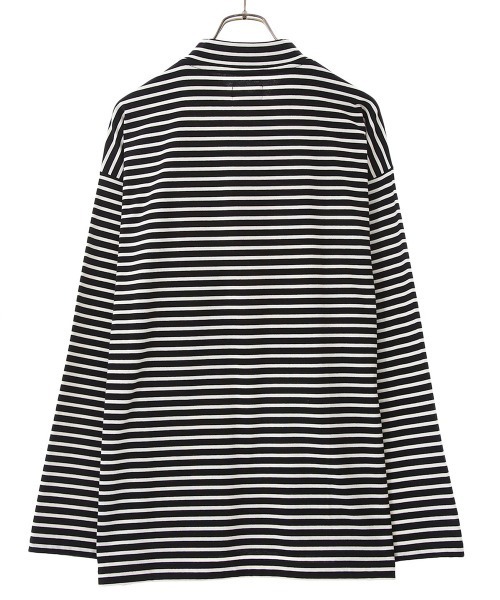 PORT BY ARK（ポートバイアーク）の「PORT BY ARK / ポートバイアーク：Mock neck Border LS T-shirt：PO10-T006[COR]（Tシャツ/カットソー・メンズ・ブラック系その他/ブルー系その他・1/2）」の8枚目の写真