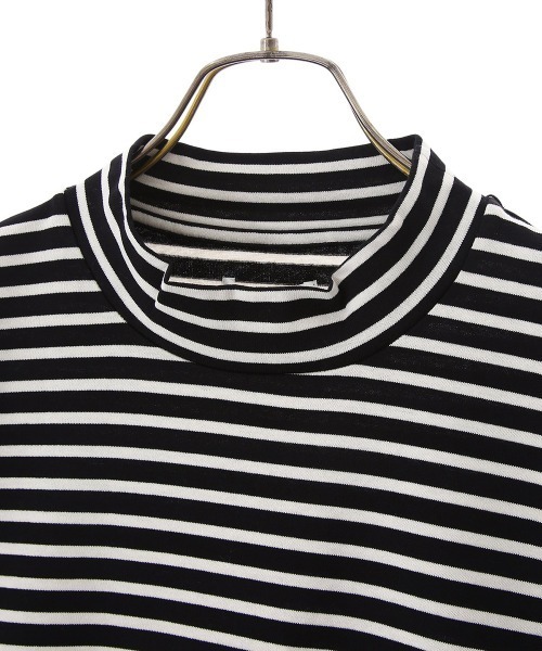 PORT BY ARK（ポートバイアーク）の「PORT BY ARK / ポートバイアーク：Mock neck Border LS T-shirt：PO10-T006[COR]（Tシャツ/カットソー・メンズ・ブラック系その他/ブルー系その他・1/2）」の9枚目の写真