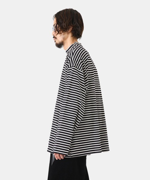 PORT BY ARK（ポートバイアーク）の「PORT BY ARK / ポートバイアーク：Mock neck Border LS T-shirt：PO10-T006[COR]（Tシャツ/カットソー・メンズ・ブラック系その他/ブルー系その他・1/2）」の14枚目の写真