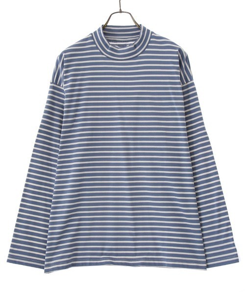 PORT BY ARK（ポートバイアーク）の「PORT BY ARK / ポートバイアーク：Mock neck Border LS T-shirt：PO10-T006[COR]（Tシャツ/カットソー・メンズ・ブラック系その他/ブルー系その他・1/2）」の17枚目の写真