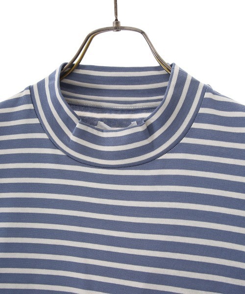 PORT BY ARK（ポートバイアーク）の「PORT BY ARK / ポートバイアーク：Mock neck Border LS T-shirt：PO10-T006[COR]（Tシャツ/カットソー・メンズ・ブラック系その他/ブルー系その他・1/2）」の19枚目の写真